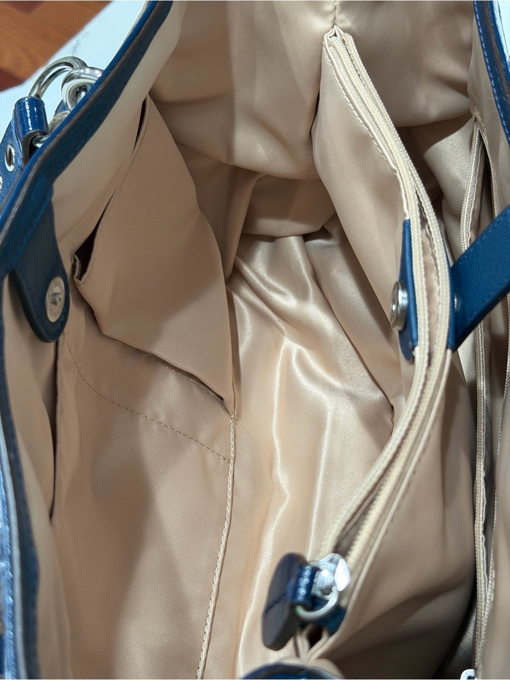 Coach Penelope Signature Satchel Handbag F19043 Khaki/Navy - Picture 11 of 15